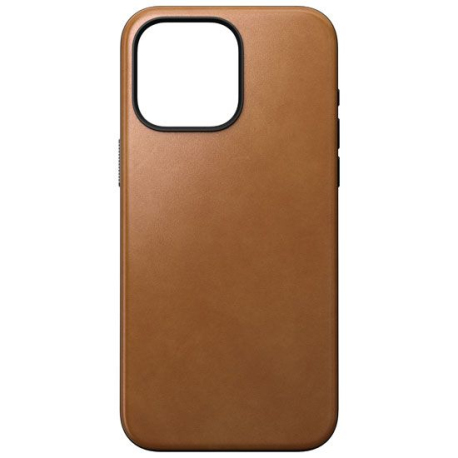 Coque Cuir Moderne pour iPhone 15 Pro Max - English Tan