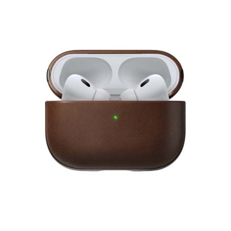 Coque Moderne en Cuir Marron pour AirPods Pro 2