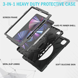 360° Rotating iPad Pro 12.9 Case (5th/6th Gen) - Black Polybag