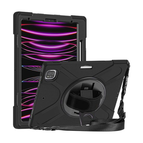 Coque Securit Rotative iPad Pro 12.9 (5ème/6ème Gen) - Polybag Noir