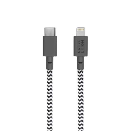 Eco-Friendly USB-C to Lightning Cable - 1.2m Zebra