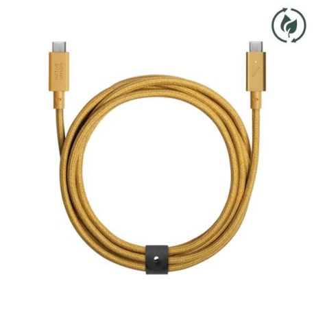 Câble ECO Belt USB-C vers USB-C 1,2m Kraft : Recharge durable avec style