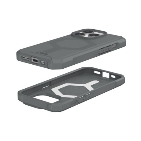 Coque Essential Armor MagSafe iPhone 15 Pro Max Argent