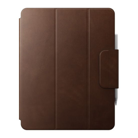 Folio Magnétique en Cuir pour Apple Pencil et iPad Pro 12.9 en Marron