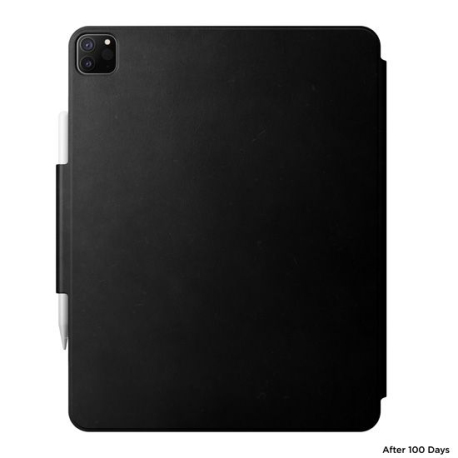 Folio Cuir Magnétique pour Apple Pencil iPad Pro 12.9 (6e/5e/4e/3e Génération) - Noir