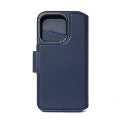 Detachable Leather MagSafe Folio Case for iPhone 15 in Navy