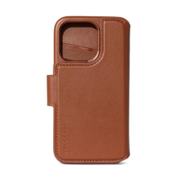 Detachable Leather MagSafe Folio for iPhone 15 Plus - Tan