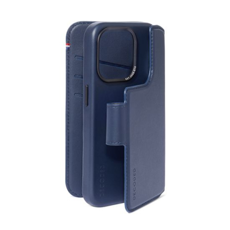 Folio Détachable en Cuir Navy MagSafe pour iPhone 15 Pro