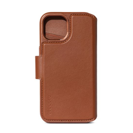 Detachable Leather MagSafe Folio for iPhone 15 - Tan