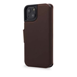 Folio en cuir marron pour iPhone 14