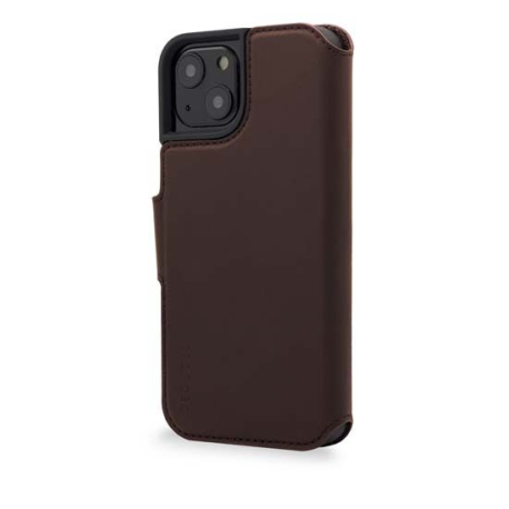 Folio en cuir marron pour iPhone 14