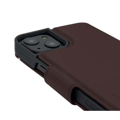 Brown Leather Folio for iPhone 14