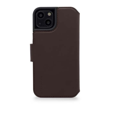 Folio en cuir marron pour iPhone 14