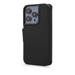 Black Leather Folio for iPhone 14 Plus