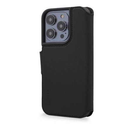 Folio en cuir noir pour iPhone 14 Plus