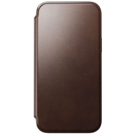 Folio Cuir Horween Modern pour iPhone 15 Pro Max Marron