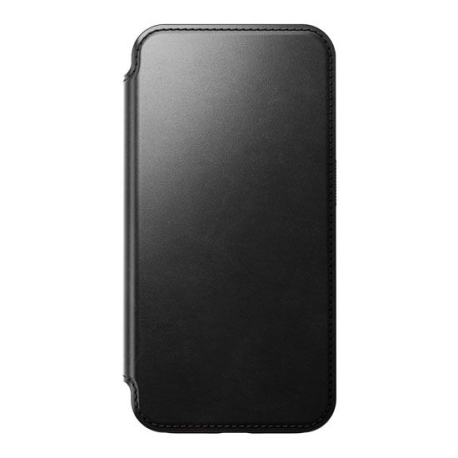 Modern Leather Folio Case for iPhone 15 Pro - Black Horween Leather