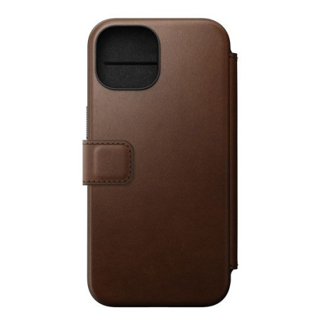 Folio Modern Leather iPhone 15 Brown