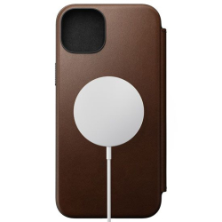 Folio Modern Leather iPhone 15 Plus Case - Brown