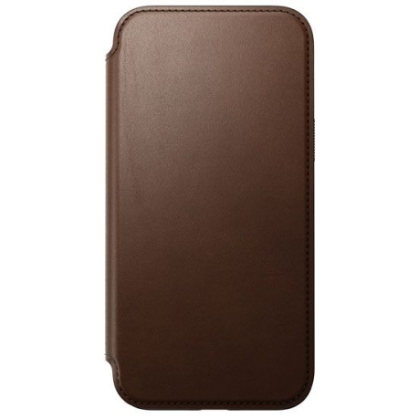 Folio Moderne en Cuir pour iPhone 15 Plus - Marron