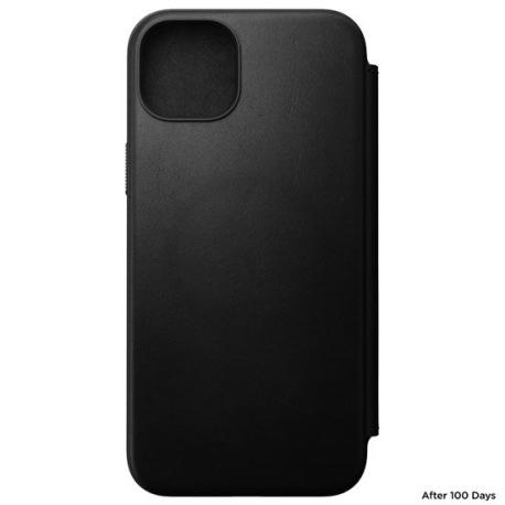 Modern Leather Folio for iPhone 15 Plus Black