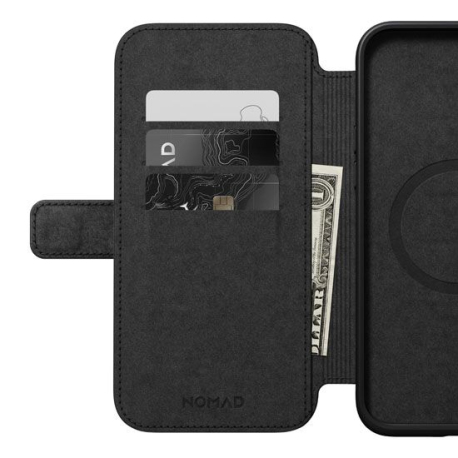 Modern Leather Folio for iPhone 15 Plus Black