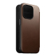 Folio Modern Leather iPhone 15 Pro Case in Brown