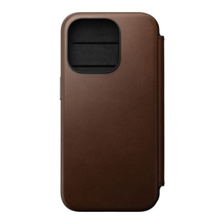 Folio Modern Leather iPhone 15 Pro Case in Brown