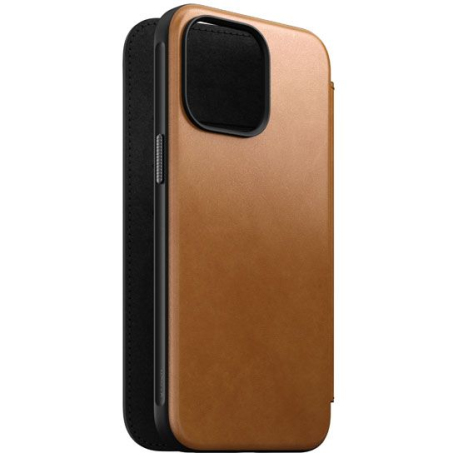 Folio Moderne en Cuir pour iPhone 15 Pro Max - English Tan