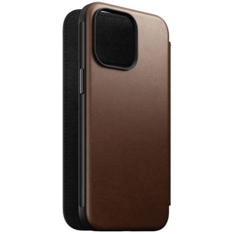 Folio Modern Cuir iPhone 15 Pro Max Marron