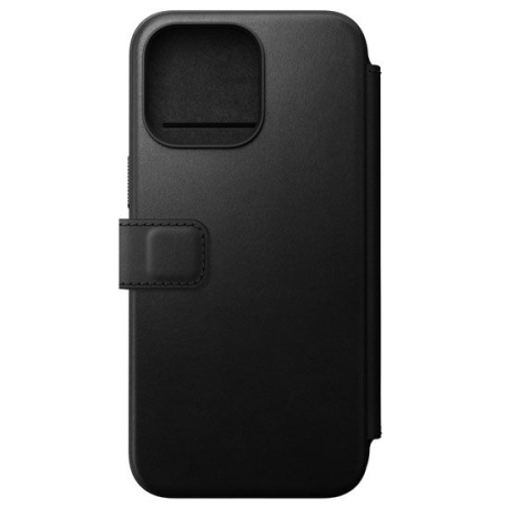 Modern Leather Folio for iPhone 15 Pro Max in Black