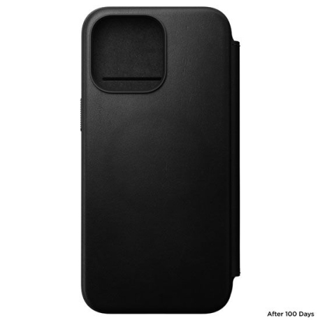 Folio Moderne en Cuir pour iPhone 15 Pro Max Noir