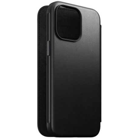 Modern Leather Folio for iPhone 15 Pro Max in Black