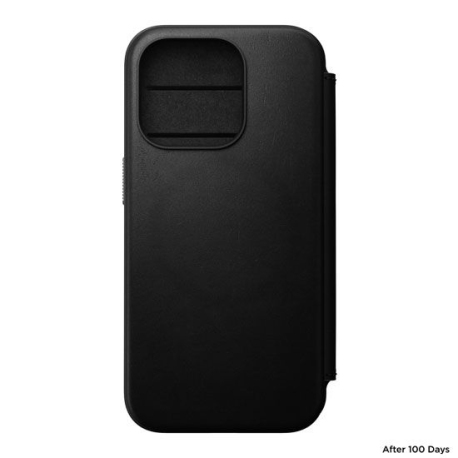 Folio en Cuir Moderne pour iPhone 15 Pro - Noir