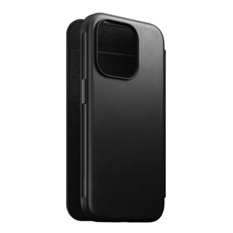 Folio en Cuir Moderne pour iPhone 15 Pro - Noir