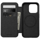 Modern Leather Folio Case for iPhone 15 Pro - Black