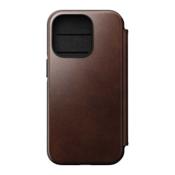 Modern Horween Leather Folio with MagSafe for iPhone 14 Pro in Brown