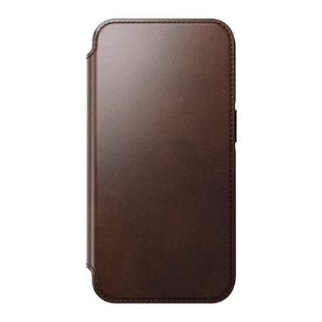 Folio Moderne Horween en Cuir Marron avec MagSafe pour iPhone 14 Pro