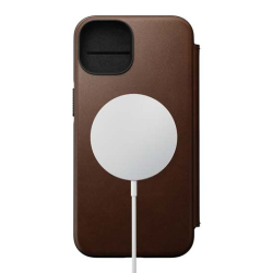 Modern Leather MagSafe Folio Case for iPhone 14 - Brown