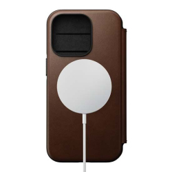 Modern MagSafe Leather Folio for iPhone 14 Pro - Brown