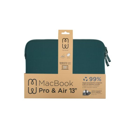 Housse MacBook Air 15 Basics ²Life - Étui Vert/Blanc