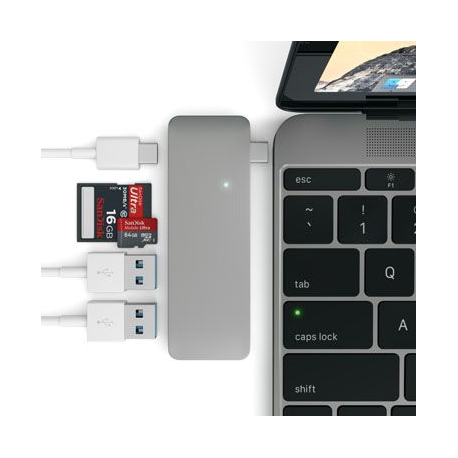 Type-C Hub Space Grey for Charging and Devices Simultaneously