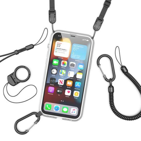 Durable iPhone 13 Pro Max Clear Case with Strap Compatibility