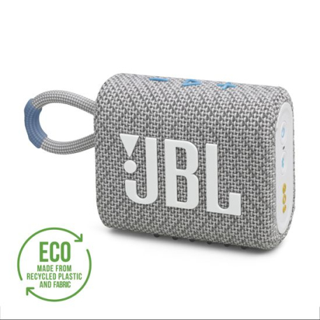 JBL Go 3 Eco Blanc - Compact Portable Bluetooth Speaker