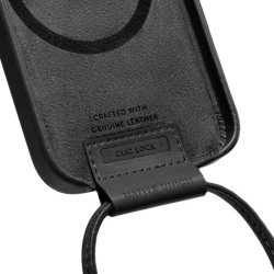 Lanière Sling en Cuir Noir pour Coque iPhone