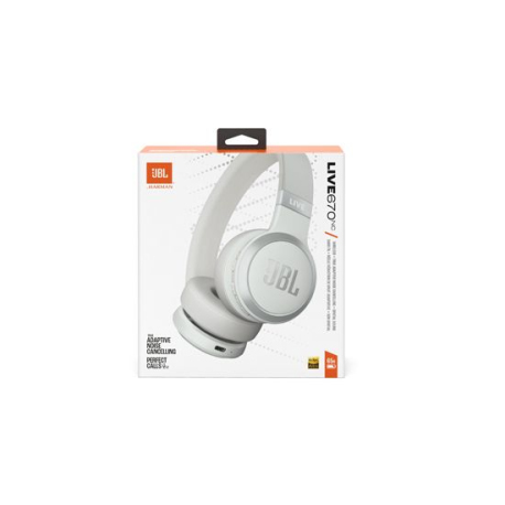 Experience Uninterrupted Sound with JBL Live 670 NC BT White Headphones