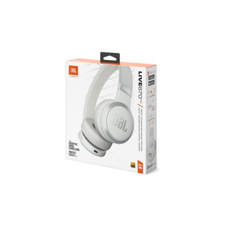 Expérimentez un son ininterrompu avec le casque JBL Live 670 NC BT Blanc