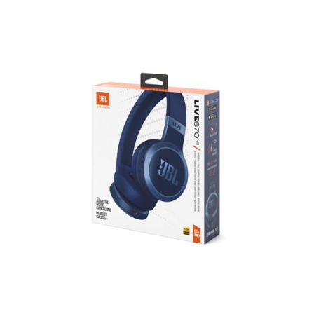 JBL Live 670NC BT Bluetooth Noise-Cancelling Headphones - Blue