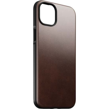 Coque iPhone 14 Plus MagSafe en Cuir Horween Moderne - Marron