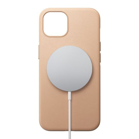 Coque Moderne en Cuir Naturel pour iPhone 13 avec MagSafe